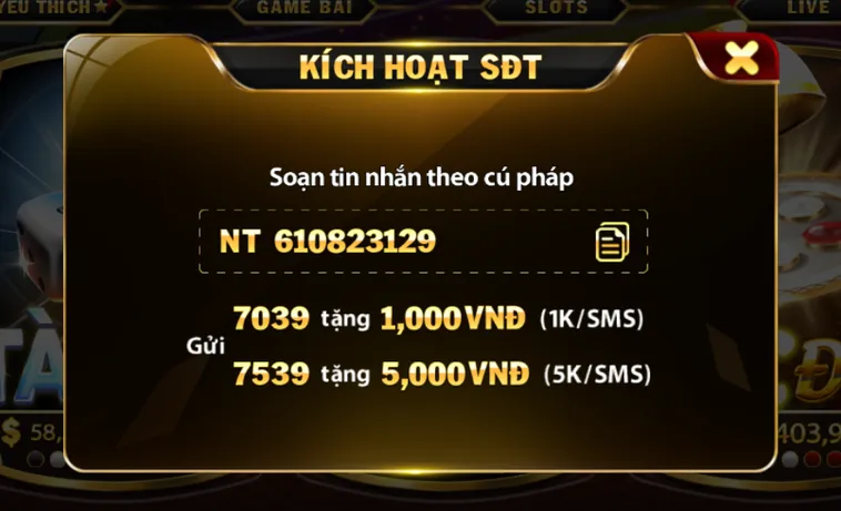 Cách bước kích hoạt số điện thoại để bảo vệ tài khoản.