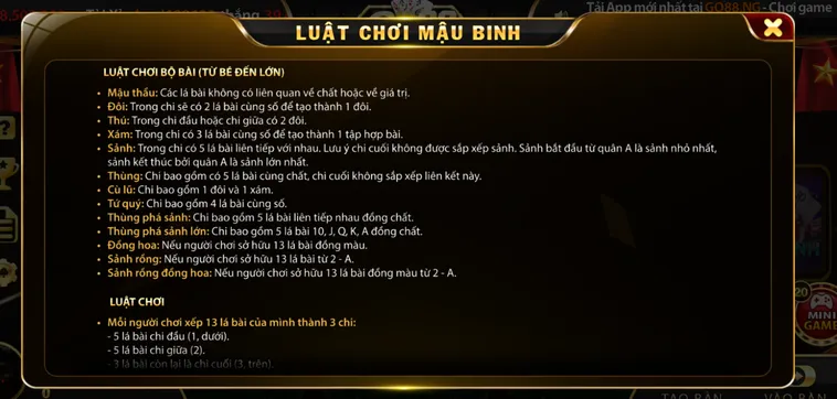 Hướng Dẫn Chơi Mậu Binh Tại Go88 Nhận Ngay Tiền Thưởng Cực Lớn Mỗi Ngày