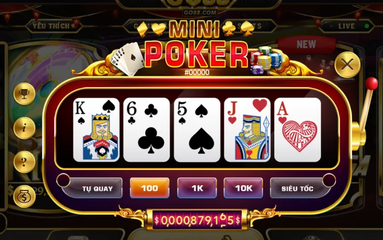 Mini Poker Tại Go88 Bí Quyết Quay Hũ Thắng Lớn Với Tỷ Lệ Trả Thưởng Cao