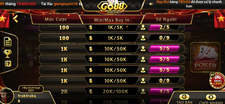 Hướng Dẫn Chơi Mậu Binh Tại Go88 Nhận Ngay Tiền Thưởng Cực Lớn Mỗi Ngày